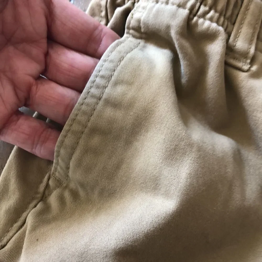 Lands End Unisex Khaki Cargo Pants. 6 Pockets. All Cotton.